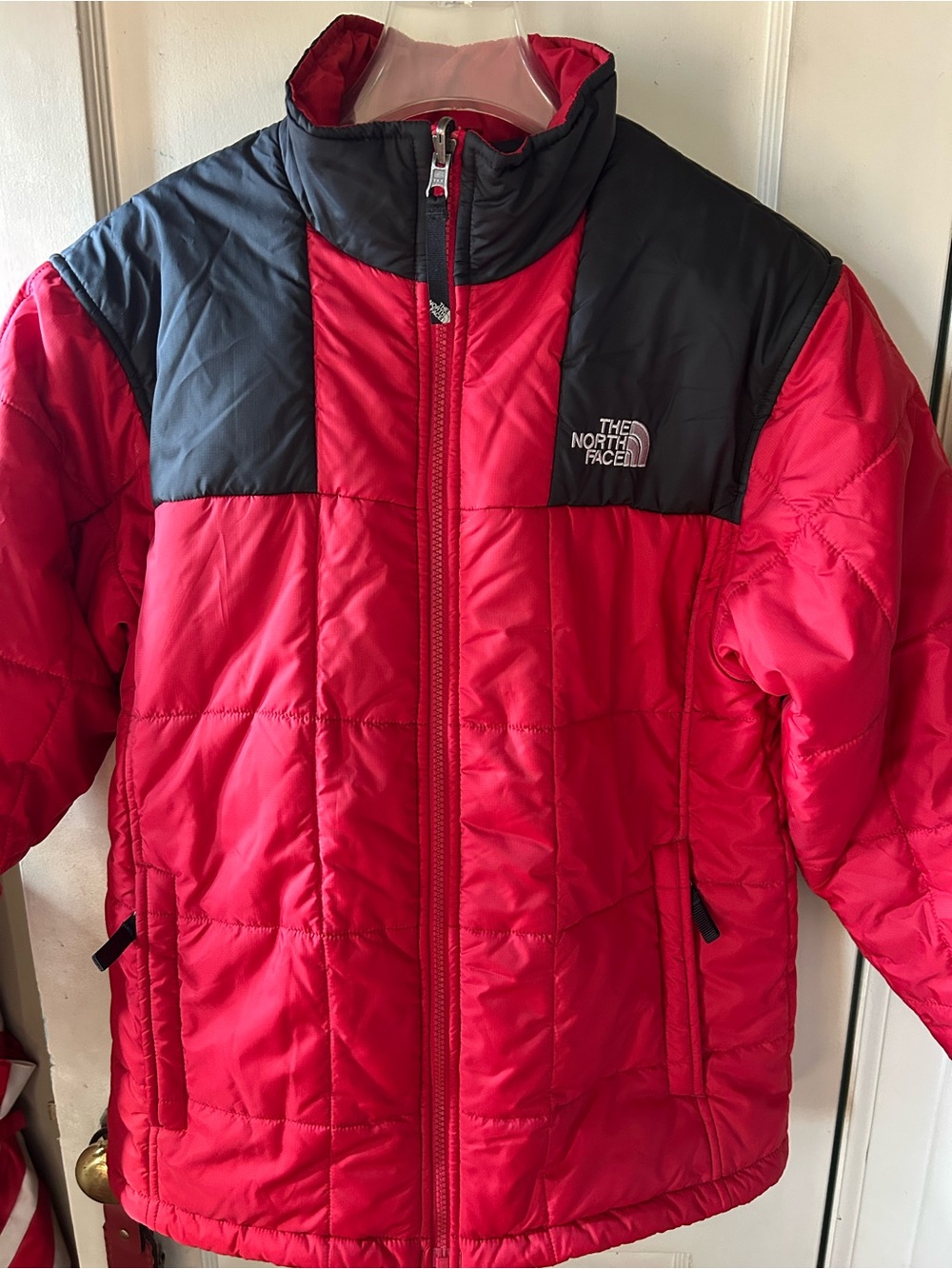 The North Face Boys Red and Black Puffer Jacket XL